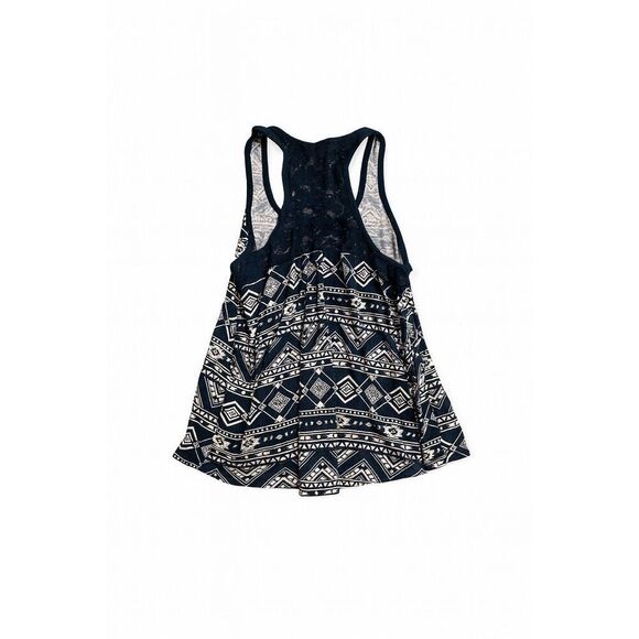 Forever 21 Black Beige Aztec Geometric Print Racerback Tank Top Women’s Small - Picture 3 of 5